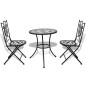 3-tlg. Bistro-Set Keramikfliese Schwarz/Weiß 3-tlg. Bistro-Set Keramikfliese Schwarz/Weiß