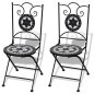 3-tlg. Bistro-Set Keramikfliese Schwarz/Weiß 3-tlg. Bistro-Set Keramikfliese Schwarz/Weiß