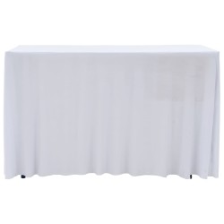 vidaXL 2 Stück Stretch-Tischdecken mit Rand Weiß 120 x 60,5 x 74 cm