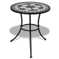 3-tlg. Bistro-Set Keramikfliese Schwarz/Weiß 3-tlg. Bistro-Set Keramikfliese Schwarz/Weiß