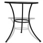 3-tlg. Bistro-Set Keramikfliese Schwarz/Weiß 3-tlg. Bistro-Set Keramikfliese Schwarz/Weiß