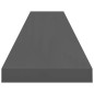 vidaXL Schwebende Wandregale 2 Stk. Hochglanz-Grau 120x23,5x3,8cm MDF vidaXL Schwebende Wandregale 2 Stk. Hochglanz-Grau 120x23,5x3,8cm MDF