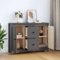 vidaXL Sideboard Grau 100x35x74 cm Massivholz Kiefer vidaXL Sideboard Grau 100x35x74 cm Massivholz Kiefer