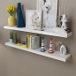2er Set MDF Wandregal Wandboard Bücher/DVD-Regal Hängeregal, weiß 2er Set MDF Wandregal Wandboard Bücher/DVD-Regal Hängeregal, weiß