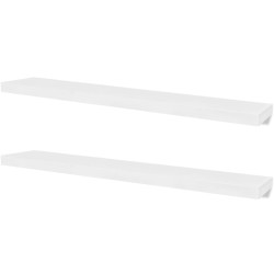 2er Set MDF Wandregal Wandboard Bücher/DVD-Regal Hängeregal, weiß