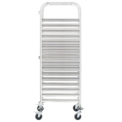 vidaXL Tablettwagen für 16 Tabletts 38x55x163 cm Edelstahl