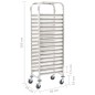 vidaXL Tablettwagen für 16 Tabletts 38x55x163 cm Edelstahl vidaXL Tablettwagen für 16 Tabletts 38x55x163 cm Edelstahl