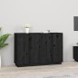 vidaXL Sideboard Schwarz 120x35x80 cm Massivholz Kiefer vidaXL Sideboard Schwarz 120x35x80 cm Massivholz Kiefer