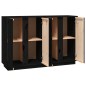 vidaXL Sideboard Schwarz 120x35x80 cm Massivholz Kiefer vidaXL Sideboard Schwarz 120x35x80 cm Massivholz Kiefer