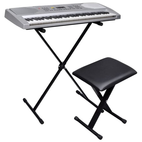 Elektronisches Keyboard 61-Tasten + Keyboardständer + Hocker Set