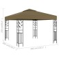 vidaXL Pavillon 3x3 m Taupe 180 g/m² vidaXL Pavillon 3x3 m Taupe 180 g/m²
