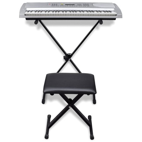 Elektronisches Keyboard 61-Tasten + Keyboardständer + Hocker Set