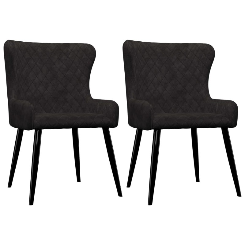 Esszimmerstühle 2 Stk. Schwarz Samt Esszimmerstühle 2 Stk. Schwarz Samt