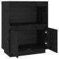 vidaXL Sideboard Schwarz 60x34x75 cm Massivholz Kiefer vidaXL Sideboard Schwarz 60x34x75 cm Massivholz Kiefer