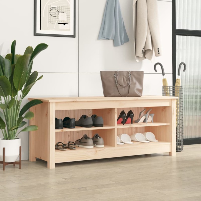 vidaXL Schuhbank 110x38x45,5 cm Massivholz Kiefer vidaXL Schuhbank 110x38x45,5 cm Massivholz Kiefer