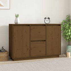 vidaXL Sideboard Honigbraun 111x34x75 cm Massivholz Kiefer