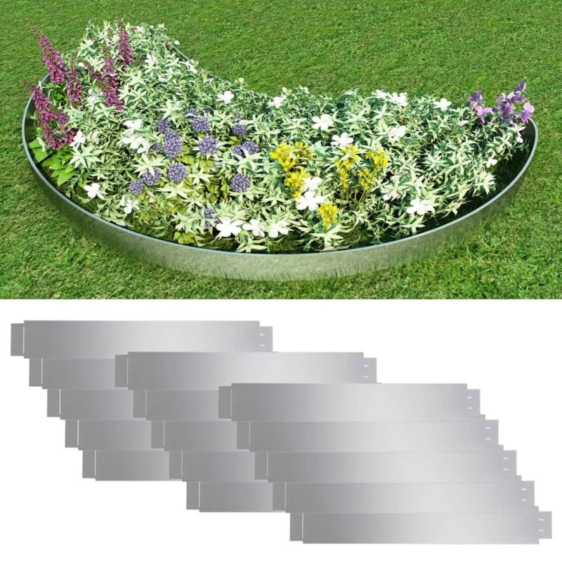 Flexible Rasenkante 15-er Set Verzinkter Stahl 100x14 cm Flexible Rasenkante 15-er Set Verzinkter Stahl 100x14 cm