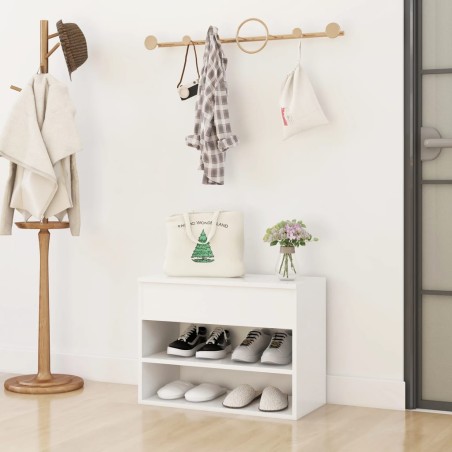 vidaXL Schuhbank Weiß 60x30x45 cm Holzwerkstoff