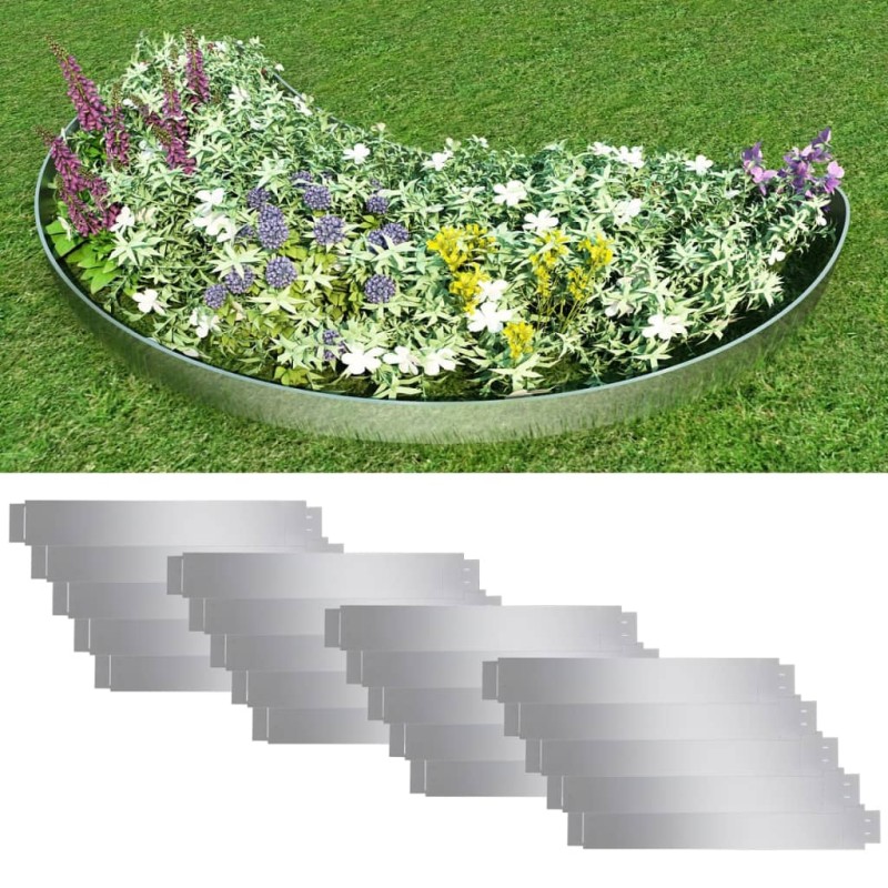 Flexible Rasenkante 20-er Set Verzinkter Stahl 100x14 cm Flexible Rasenkante 20-er Set Verzinkter Stahl 100x14 cm