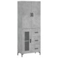 Highboard Betongrau 69,5x34x180 cm Holzwerkstoff Highboard Betongrau 69,5x34x180 cm Holzwerkstoff