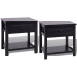 vidaXL Nachttisch Holz 2 Stk. Schwarz vidaXL Nachttisch Holz 2 Stk. Schwarz