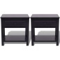 vidaXL Nachttisch Holz 2 Stk. Schwarz vidaXL Nachttisch Holz 2 Stk. Schwarz