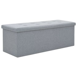 Faltbare Sitzbank Leinenoptik 110×38×38 cm Hellgrau
