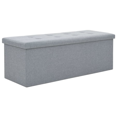 Faltbare Sitzbank Leinenoptik 110×38×38 cm Hellgrau