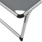 vidaXL Klappbare Sonnenliegen mit Dach 2 Stk. Aluminium Textilene Grau vidaXL Klappbare Sonnenliegen mit Dach 2 Stk. Aluminium Textilene Grau