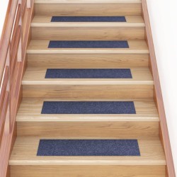 vidaXL Selbstklebende Treppenmatten 15 Stk. 76x20 cm Graublau 