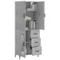 Highboard Betongrau 69,5x34x180 cm Holzwerkstoff Highboard Betongrau 69,5x34x180 cm Holzwerkstoff