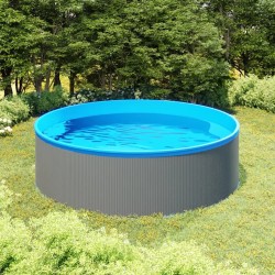 vidaXL Planschbecken 350x90 cm Grau