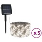 vidaXL Solar-Lichterketten 5 Stk. 5x200 LED Kaltweiß Innen Außen vidaXL Solar-Lichterketten 5 Stk. 5x200 LED Kaltweiß Innen Außen
