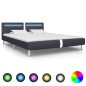 Bettgestell mit LED Schwarz Kunstleder 160x200 cm Bettgestell mit LED Schwarz Kunstleder 160x200 cm