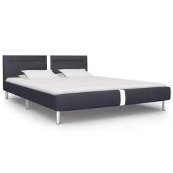 Bettgestell mit LED Schwarz Kunstleder 160x200 cm