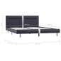 Bettgestell mit LED Schwarz Kunstleder 160x200 cm Bettgestell mit LED Schwarz Kunstleder 160x200 cm