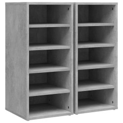 vidaXL Schuhschränke 2 Stk. Betongrau 31,5x35x70 cm Holzwerkstoff