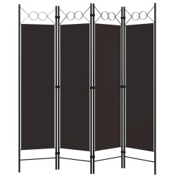 vidaXL 4-tlg. Raumteiler Braun 160 x 180 cm 