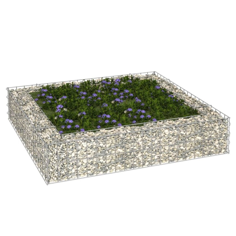vidaXL Gabionen-Hochbeet Verzinkter Stahl 100x100x20 cm vidaXL Gabionen-Hochbeet Verzinkter Stahl 100x100x20 cm