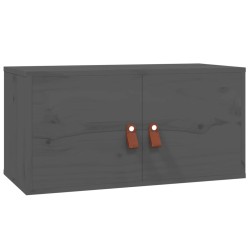 vidaXL Wandschrank Grau 60x30x30 cm Massivholz Kiefer