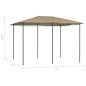 vidaXL Pavillon 3x4x2,6 m Taupe 160 g/m² vidaXL Pavillon 3x4x2,6 m Taupe 160 g/m²
