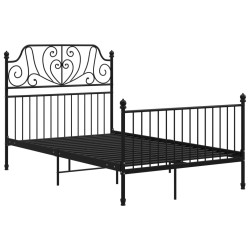 vidaXL Bettgestell Schwarz Metall 120x200 cm 