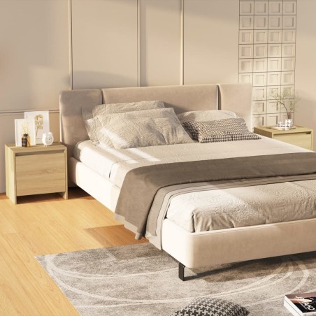 vidaXL Nachttische 2 Stk. Sonoma-Eiche 45x34x44,5 cm Holzwerkstoff