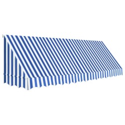 vidaXL Bistro-Markise Blau und Weiß 400 x 120 cm