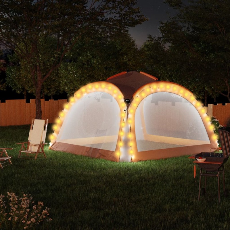 vidaXL Partyzelt mit LED und 4 Seitenwänden 3,6x3,6x2,3 m Grau&Orange vidaXL Partyzelt mit LED und 4 Seitenwänden 3,6x3,6x2,3 m Grau&Orange