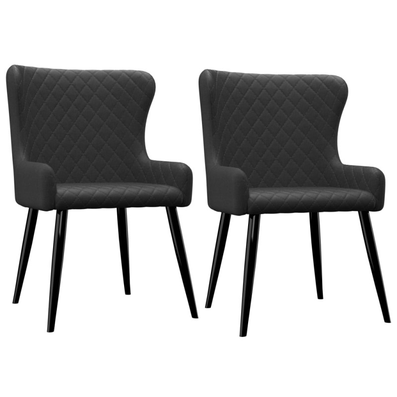 Esszimmerstühle 2 Stk. Schwarz Stoff Esszimmerstühle 2 Stk. Schwarz Stoff