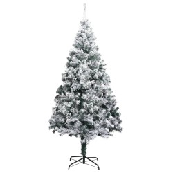 vidaXL Künstlicher Weihnachtsbaum Beschneit Grün 240 cm PVC