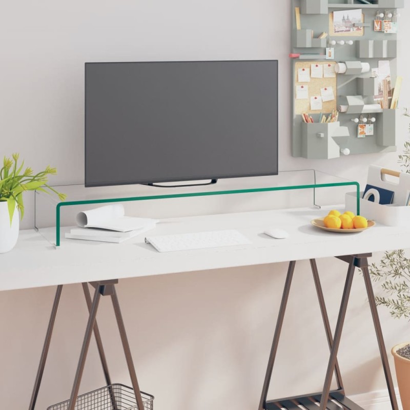 vidaXL TV-Tisch/Bildschirmerhöhung Glas Transparent 100x30x13 cm vidaXL TV-Tisch/Bildschirmerhöhung Glas Transparent 100x30x13 cm