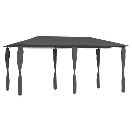 vidaXL Pavillon mit Pfostenabdeckungen 3x6x2,6 m Anthrazit 160 g/m² 