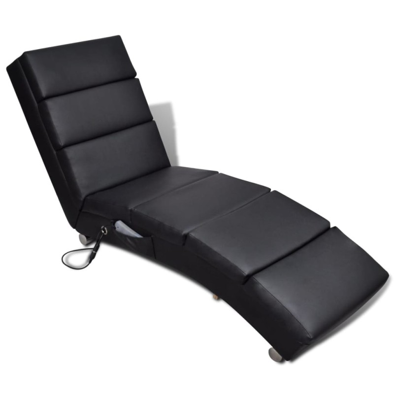 vidaXL Massage-Chaiselongue Schwarz Kunstleder vidaXL Massage-Chaiselongue Schwarz Kunstleder